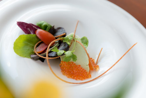 Parsley Root Mousse with fresh Australian trout caviar