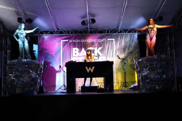 DJ performing, stage